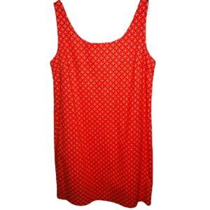 Joe Fresh orange window pane pattern shift dress SZ MEDIUM